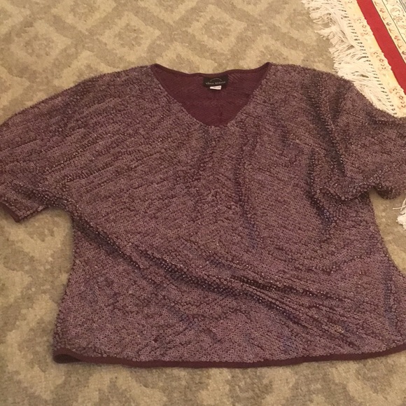 Sonia bogner black tie fancy sequin top